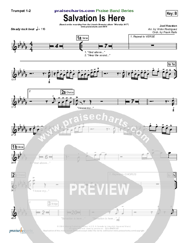 Salvation Is Here Trumpet 1,2 (Lincoln Brewster)