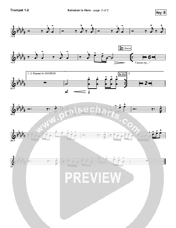 Salvation Is Here Trumpet 1,2 (Lincoln Brewster)