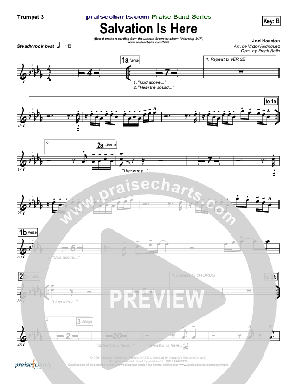 Salvation Is Here Trumpet 3 (Lincoln Brewster)