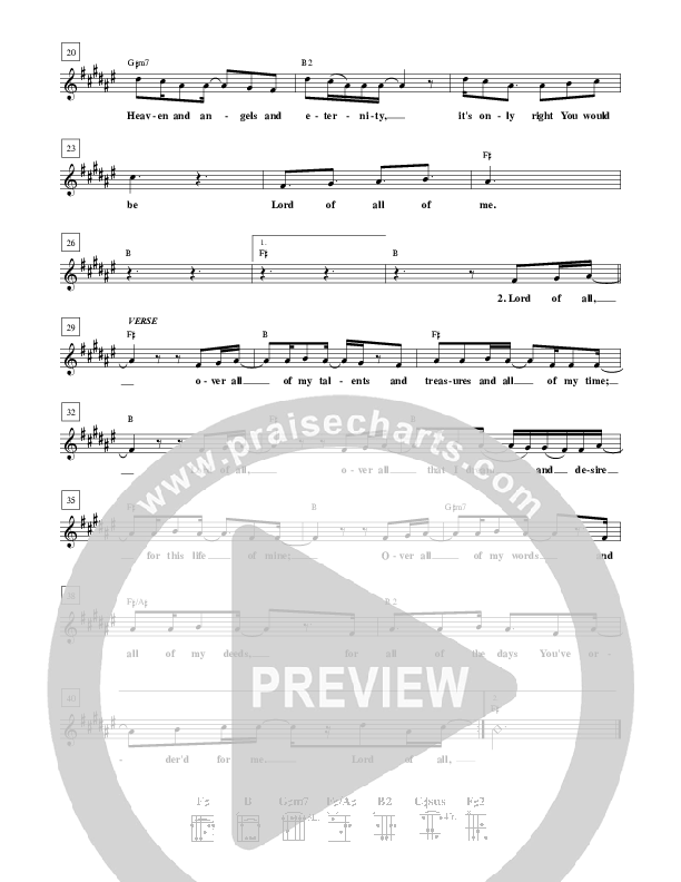 Lord Of All Lead Sheet (Don Poythress)