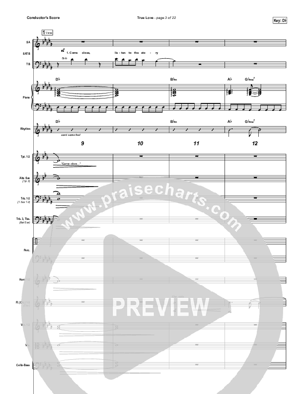 True Love Conductor's Score (Phil Wickham)
