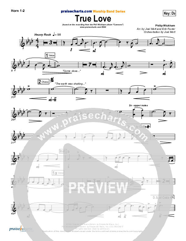 True Love French Horn 1/2 (Phil Wickham)