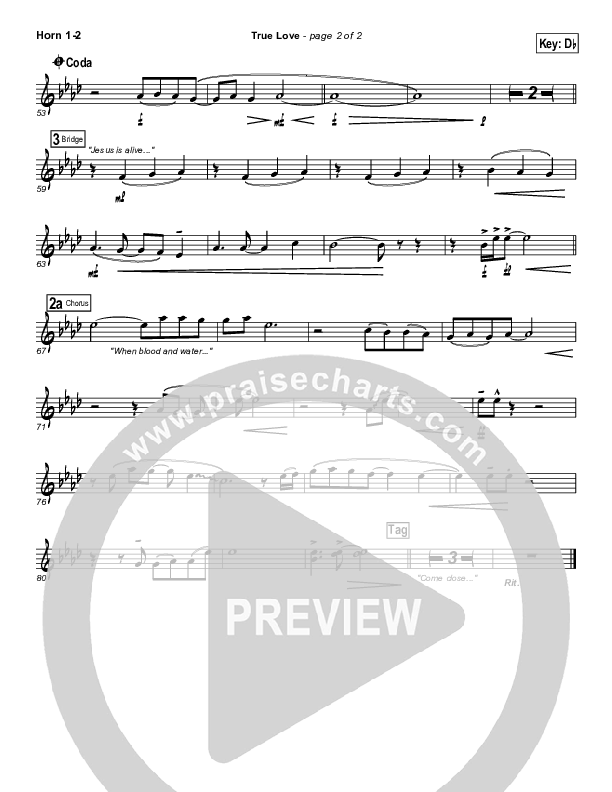 True Love French Horn 1/2 (Phil Wickham)