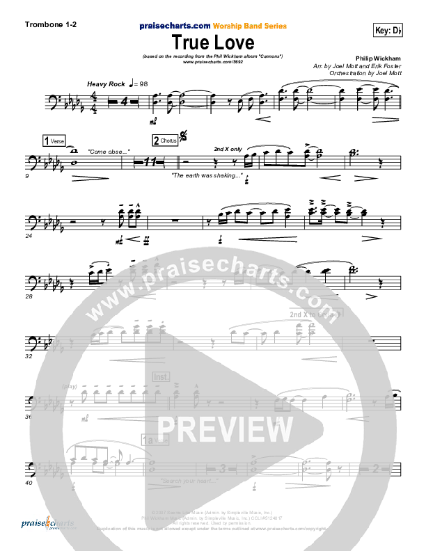 True Love Trombone 1/2 (Phil Wickham)