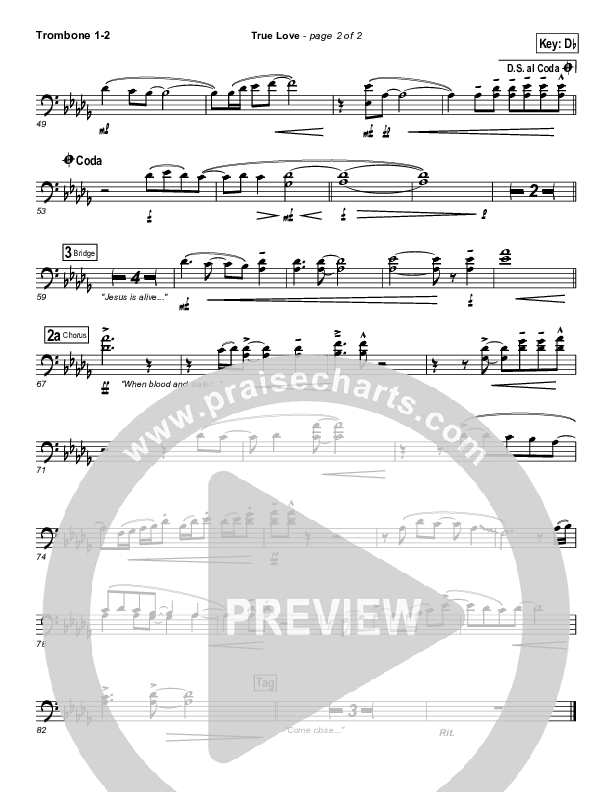 True Love Trombone 1/2 (Phil Wickham)