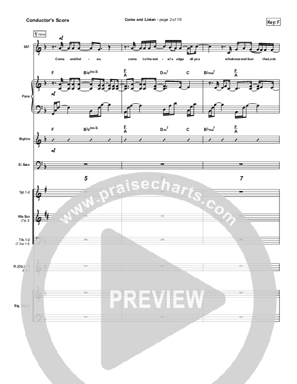 Come And Listen Conductor's Score (David Crowder)