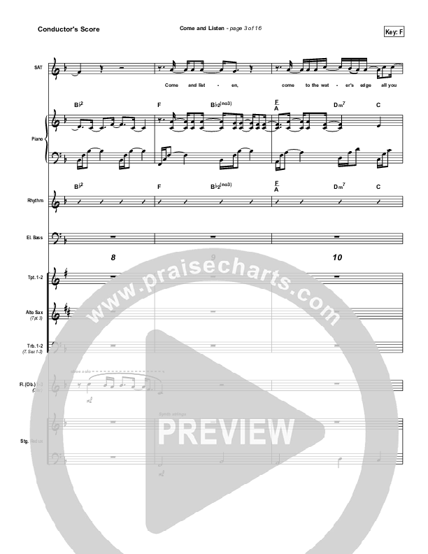 Come And Listen Conductor's Score (David Crowder)