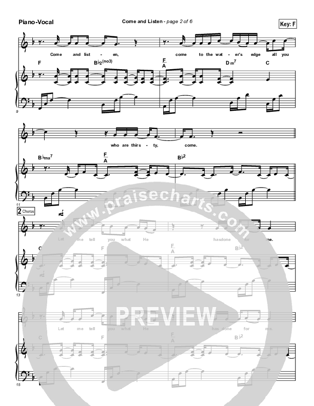 Come And Listen Piano/Vocal & Lead (David Crowder)