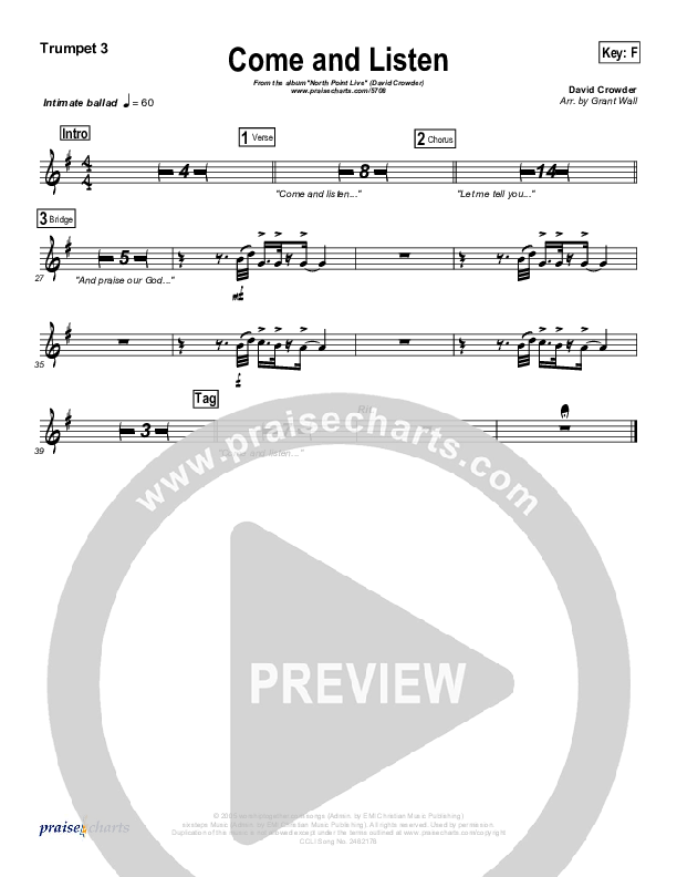 Come And Listen Trumpet 3 (David Crowder)