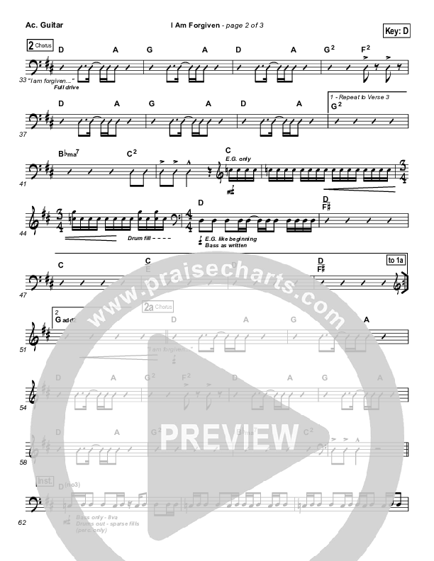 I Am Forgiven Acoustic Guitar (Free Chapel)