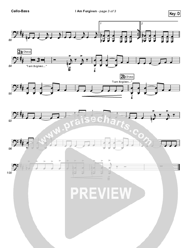 I Am Forgiven Cello/Bass (Free Chapel)