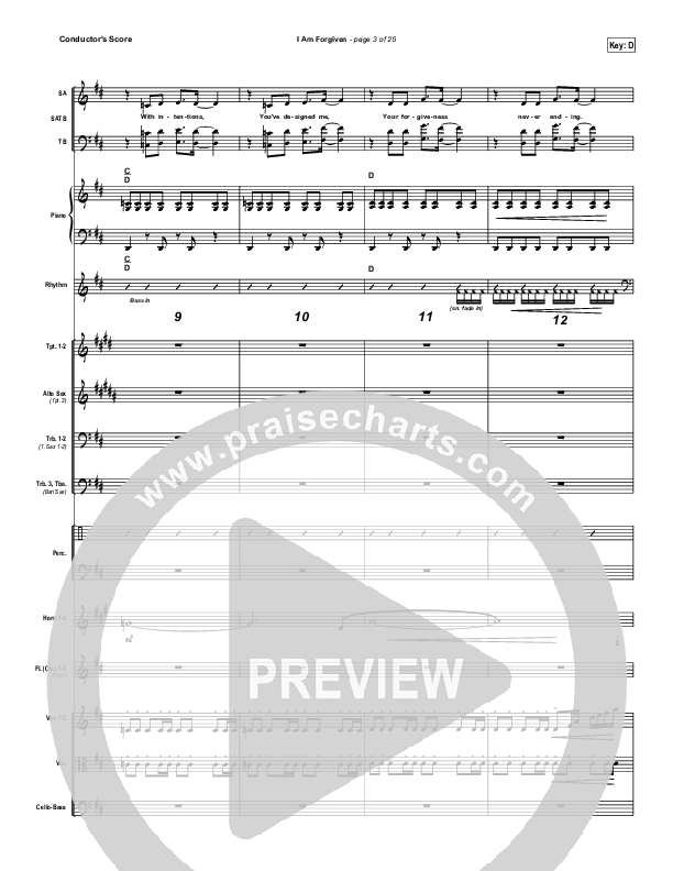 I Am Forgiven Conductor's Score (Free Chapel)