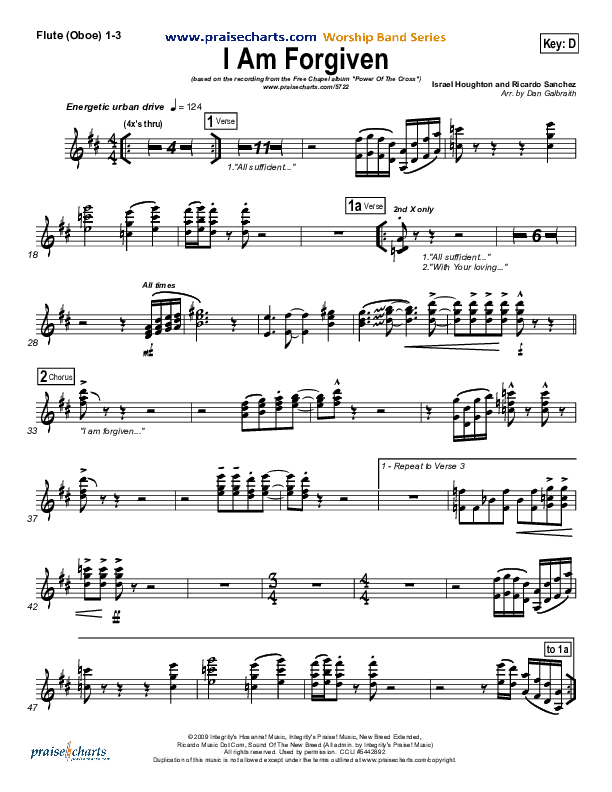 I Am Forgiven Flute/Oboe 1/2/3 (Free Chapel)