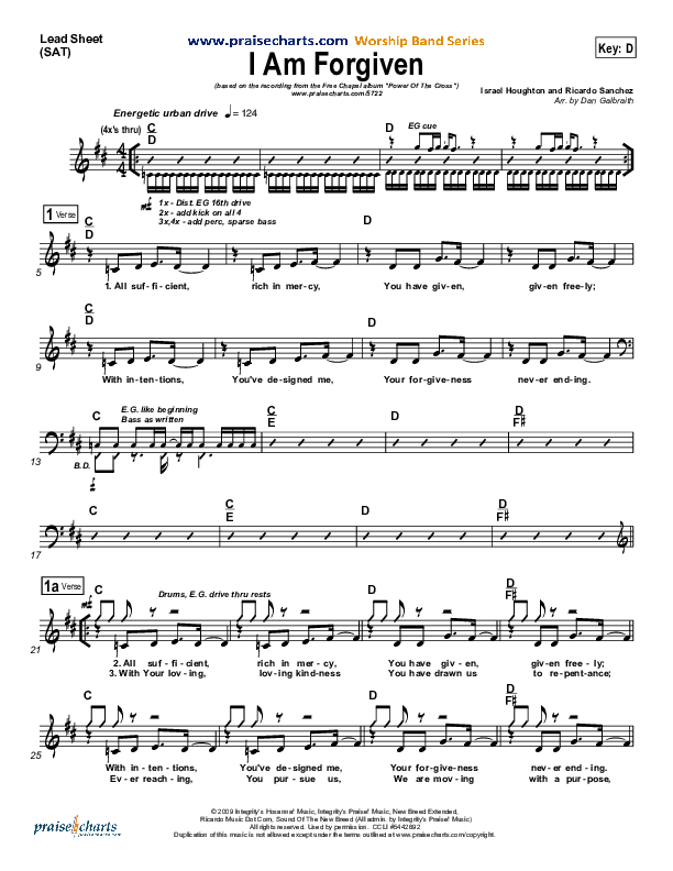 I Am Forgiven Lead Sheet (SAT) (Free Chapel)