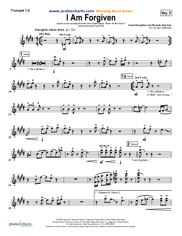 I Am Forgiven Trumpet 1,2 (Free Chapel)