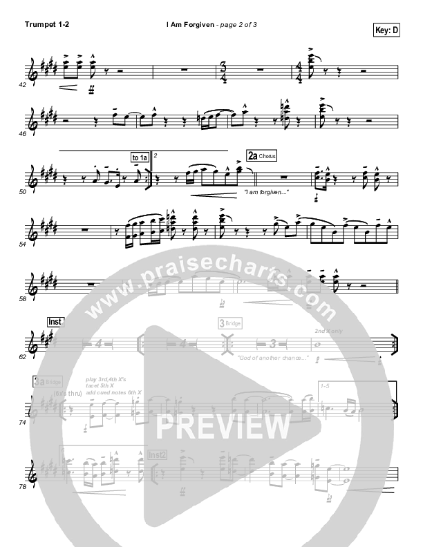 I Am Forgiven Trumpet 1,2 (Free Chapel)