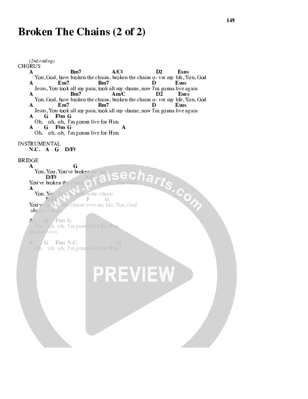 Broken The Chains Chord Chart (Free Chapel)