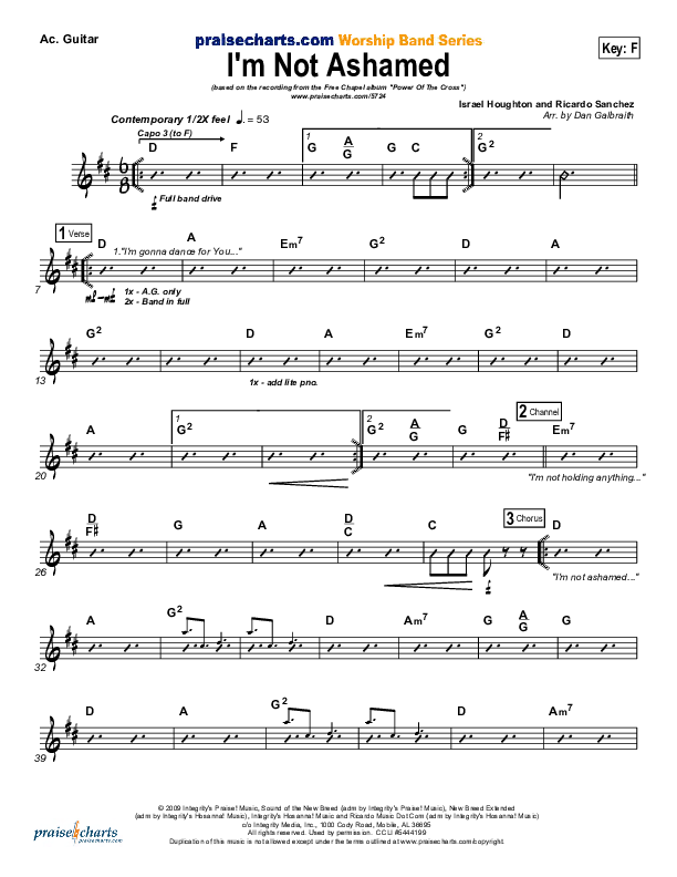 I'm Not Ashamed Acoustic Guitar (Free Chapel)