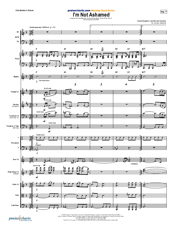 I'm Not Ashamed Conductor's Score (Free Chapel)