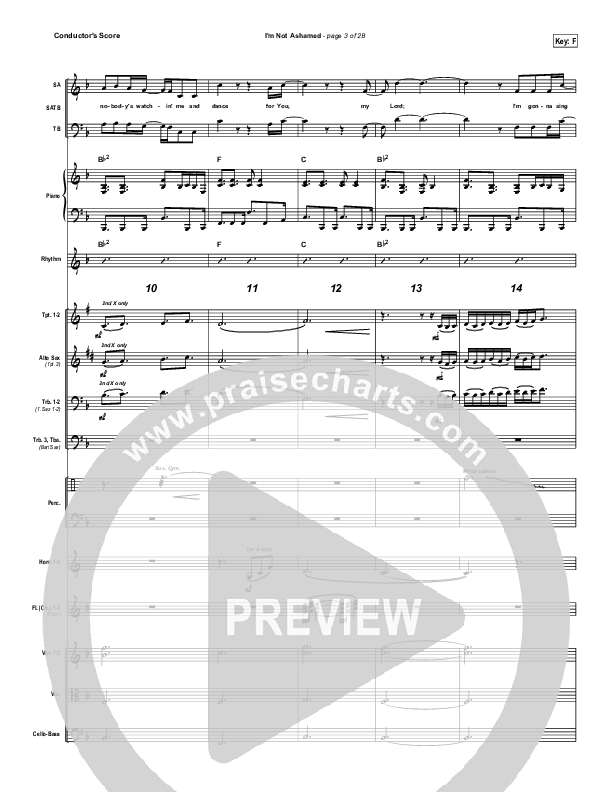 I'm Not Ashamed Conductor's Score (Free Chapel)