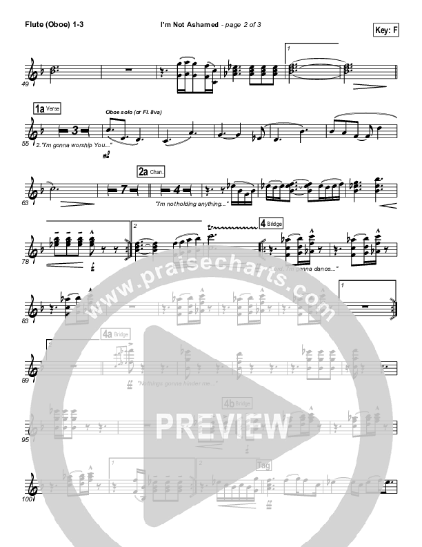 I'm Not Ashamed Flute/Oboe 1/2/3 (Free Chapel)