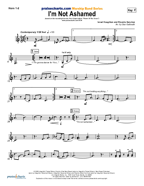 I'm Not Ashamed Brass Pack (Free Chapel)