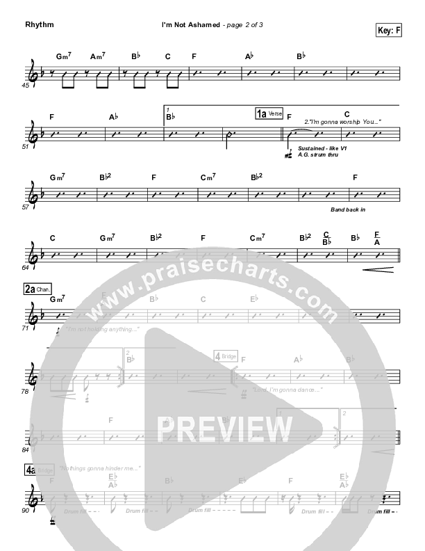 I'm Not Ashamed Rhythm Chart (Free Chapel)