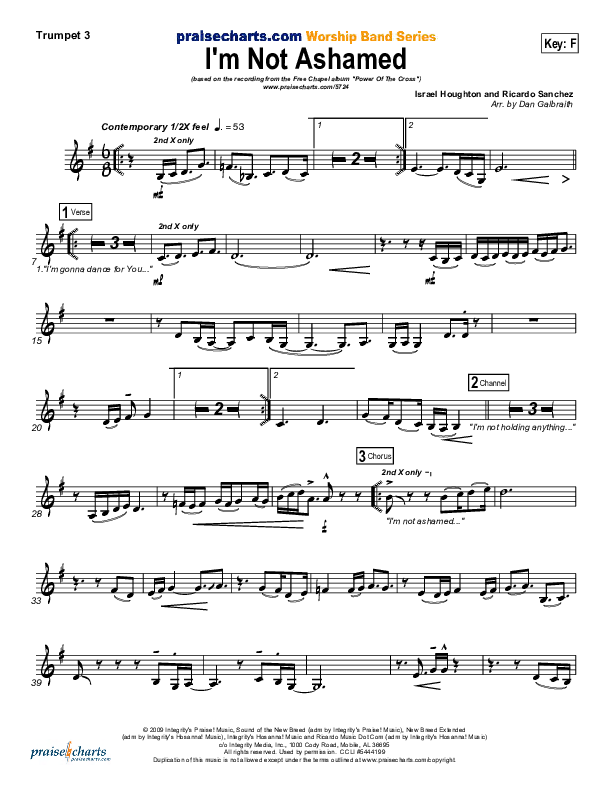 I'm Not Ashamed Trumpet 3 (Free Chapel)