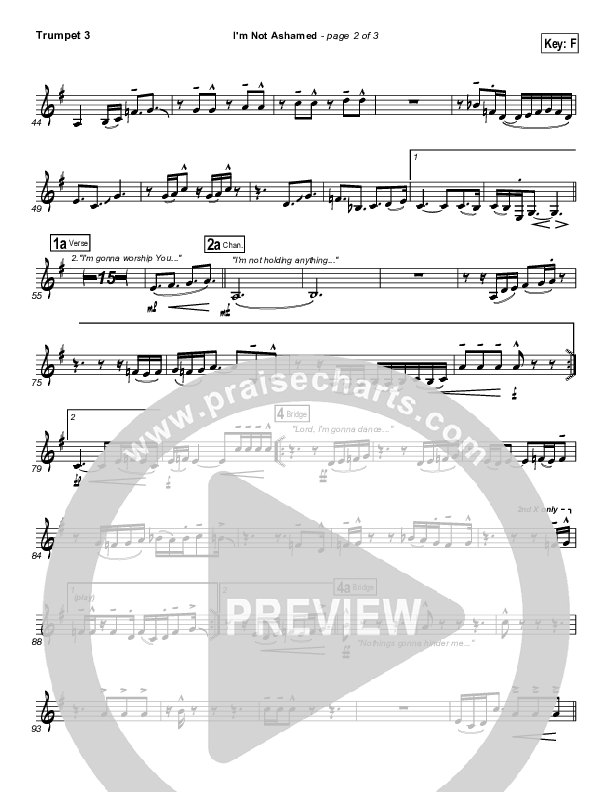 I'm Not Ashamed Trumpet 3 (Free Chapel)