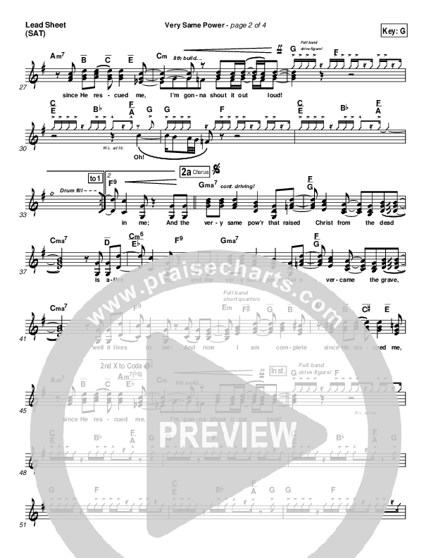 Very Same Power Lead Sheet (Free Chapel)