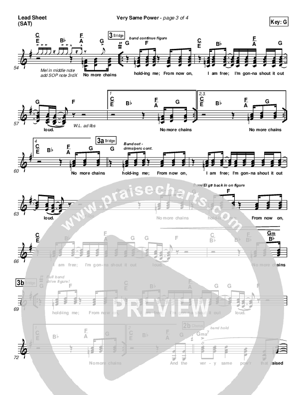 Very Same Power Lead Sheet (Free Chapel)