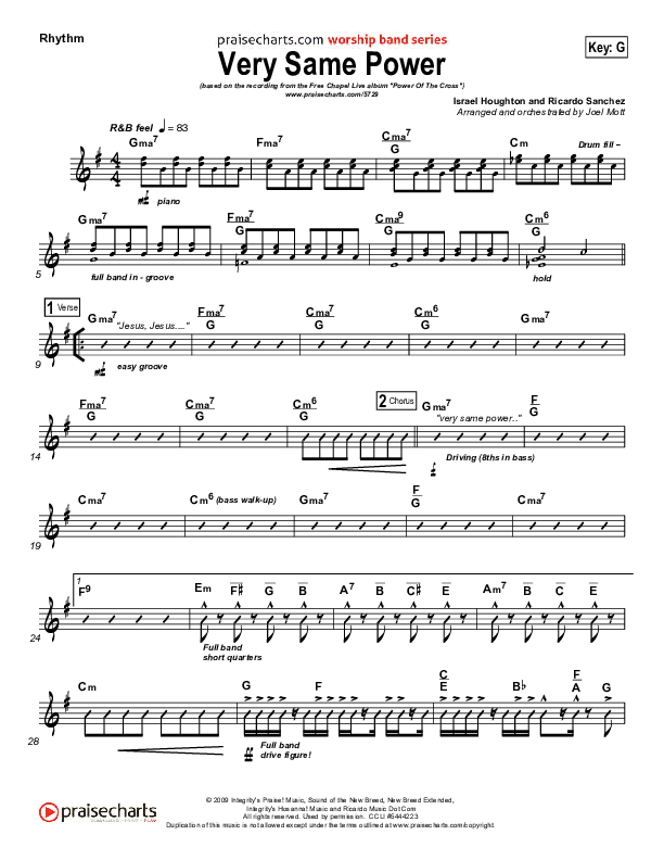 Very Same Power Rhythm Chart (Free Chapel)