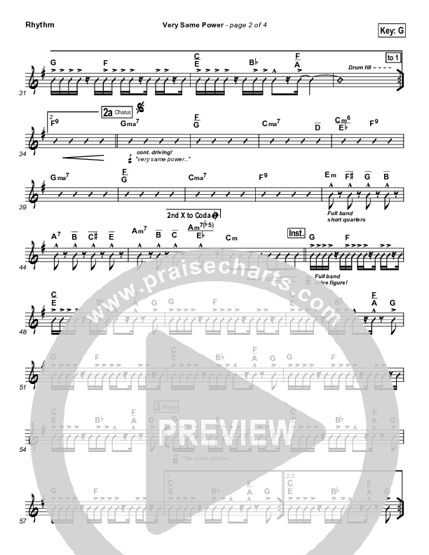 Very Same Power Rhythm Chart (Free Chapel)