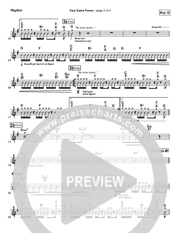 Very Same Power Rhythm Chart (Free Chapel)