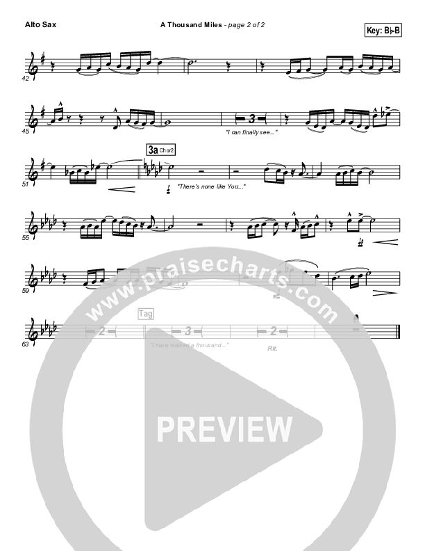 A Thousand Miles Alto Sax (Free Chapel)
