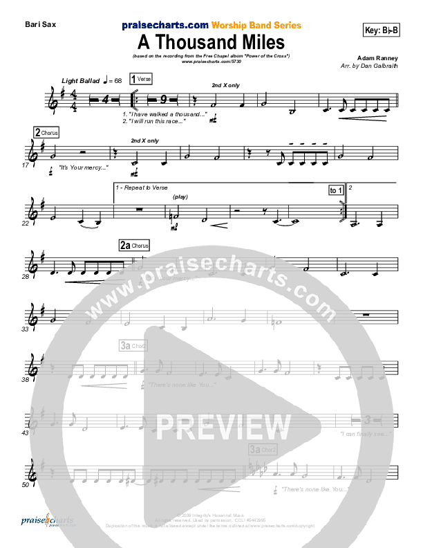 A Thousand Miles Bari Sax (Free Chapel)