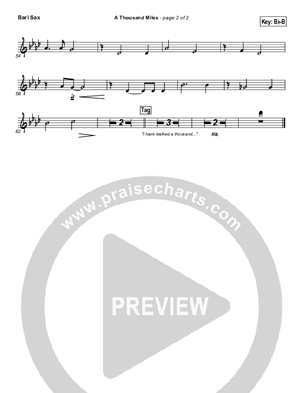 A Thousand Miles Bari Sax (Free Chapel)