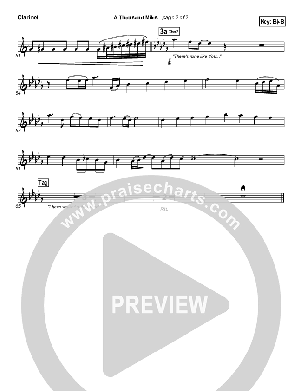 A Thousand Miles Clarinet (Free Chapel)