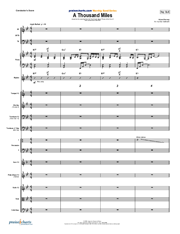 A Thousand Miles Conductor's Score (Free Chapel)