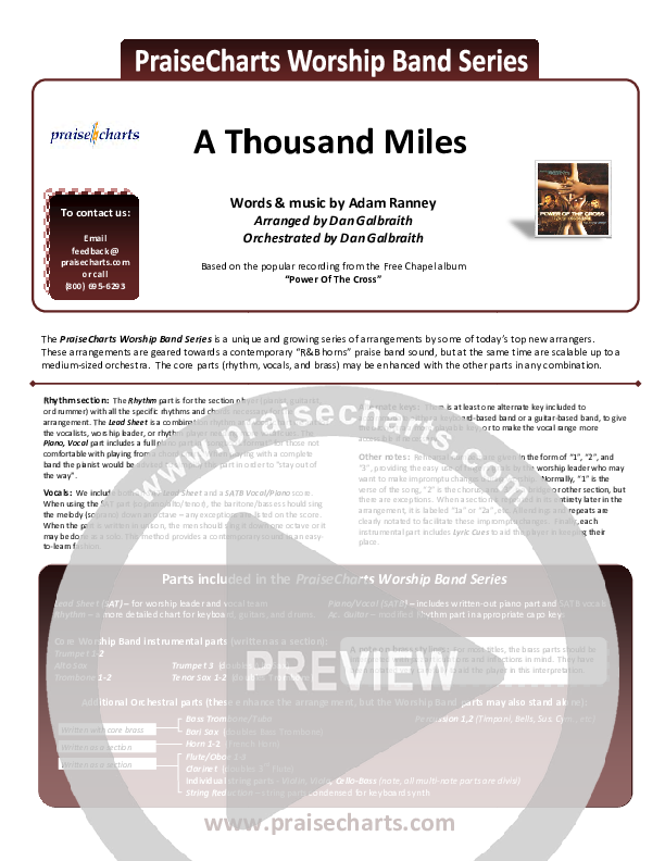A Thousand Miles Orchestration (Free Chapel)
