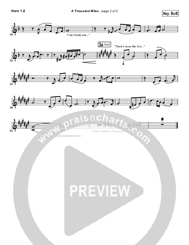 A Thousand Miles French Horn 1/2 (Free Chapel)