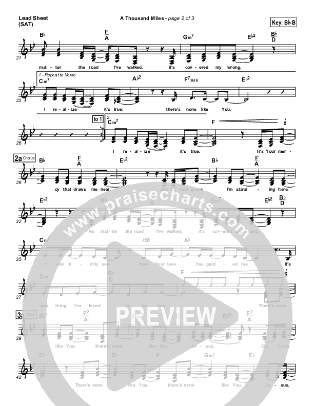 A Thousand Miles Lead Sheet (Free Chapel)