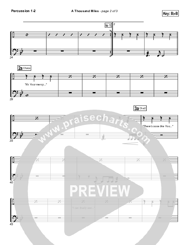 A Thousand Miles Percussion 1/2 (Free Chapel)