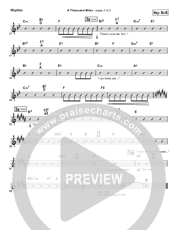 A Thousand Miles Rhythm Chart (Free Chapel)