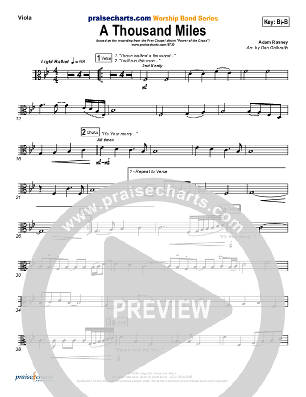 A Thousand Miles Viola (Free Chapel)