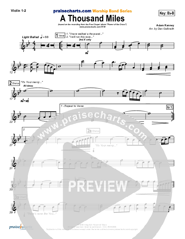 A Thousand Miles Violin 1/2 (Free Chapel)