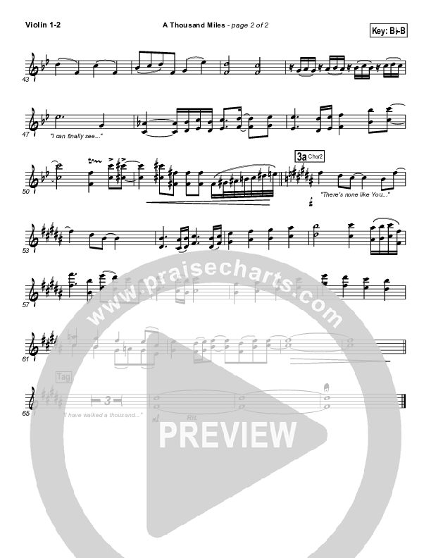 A Thousand Miles Violin 1/2 (Free Chapel)