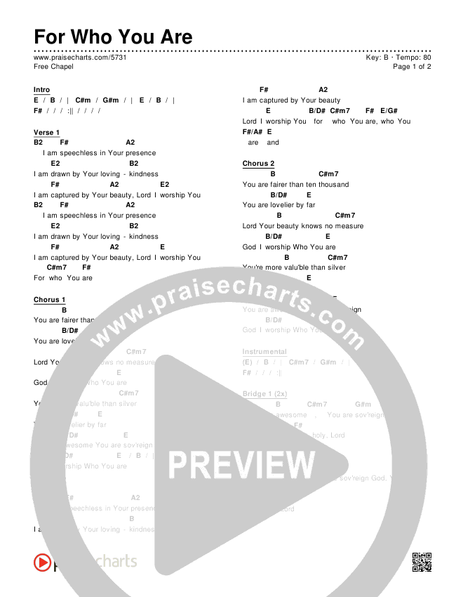 For Who You Are Chords & Lyrics (Free Chapel)