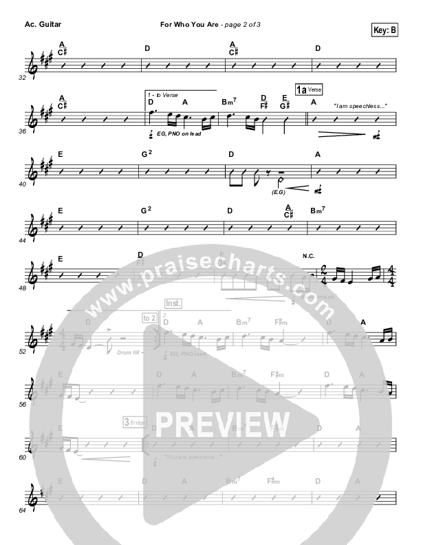 For Who You Are Acoustic Guitar (Free Chapel)