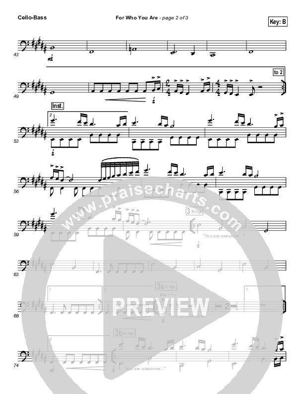 For Who You Are Cello/Bass (Free Chapel)